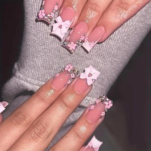 Inovra - Innovatieve Kunstnagelset voor Doe-het-zelf Nageldesigns - 24 Kunstnagels, Nagelstickers, Nagelvijl en Houten Stokjes