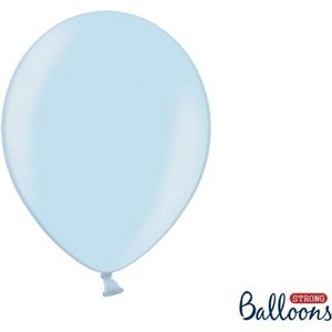 Partydeco Ballonnen Metallic Strong baby blauw - 30 cm - 10 stuks