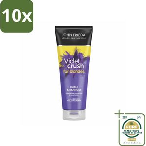 10 x John Frieda – Shampoo – Sheer Blonde Colour Renew Zilver – Neutraliseert gele tonen – 250 ml - Grootverpakking - Koffiezetapparaat