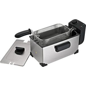 Oliebollen friteuse - Oud en Nieuw - Oliefriteuse 2200 W inhoud 3 liter afneembaar wasbaar kleine friteuse roestvrijstalen deksel