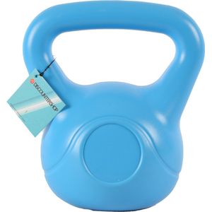 Blauwe 4 kg Kettlebell - Duurzaam Kunststof met Cementvulling - Voor Kracht en Uithoudingsvermogen - Full Body Fitness & Training
