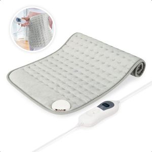 Seranova Elektrisch Warmtekussen voor Rug, Voeten, Nek, Schouders, Buik - Heating Pad - Verwarmingskussen - Wasbaar - 60x30cm - Grijs