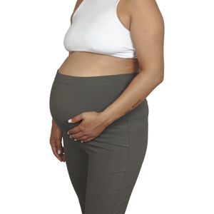 Lovevie Naadloze Flared Zwangerschapsbroek - Zachte & Rekbare Stof - Comfortabele Zwangerschapslegging met Wijde Pijpen - Kaki - Maat S