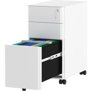 Bureaukast, rolcontainer met laden, kleine commode, metalen