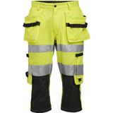 Jobman 2217 Hi-Vis Long Shorts 65221762 - Geel/Zwart - C50