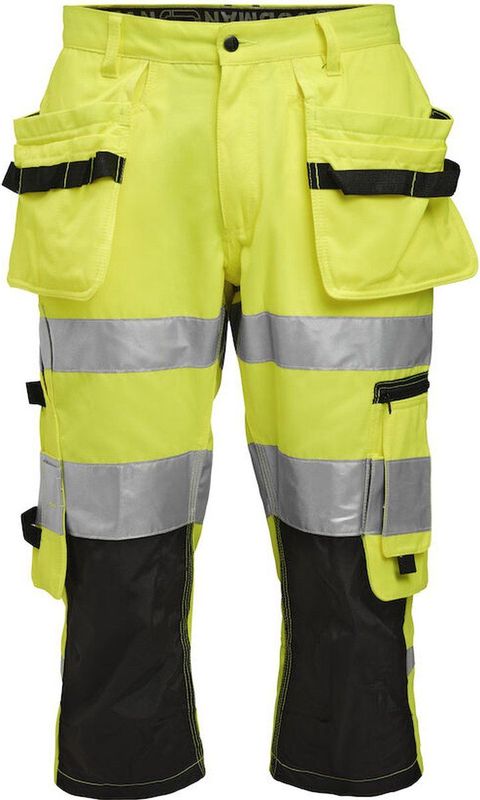 Jobman 2217 Hi-Vis Long Shorts 65221762 - Geel/Zwart - C50