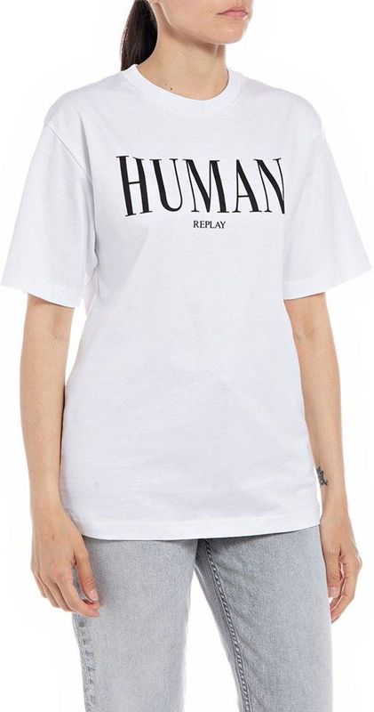 Replay - W3698D.000.23188P - T-shirt - Wit - Korte Mouwen - Dames