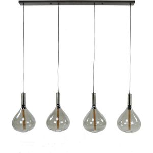 Chiara hanglamp 4L druppel smoke glas - artic zwart
