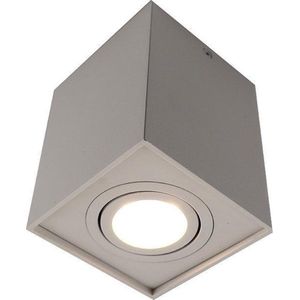 Olucia Dane - Moderne Opbouwspot - Aluminium - Wit - Vierkant
