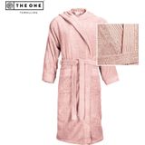 The One - Towelling Badjas - Zalmroze - Zachte Kamerjas met Capuchon - Vocht Absorberend