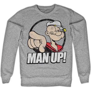 Popeye Sweater/trui -L- Man Up! Grijs