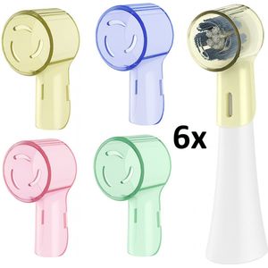 Beschermkapjes voor Elektrische Tandenborstel – Set van 6 – Rond – Mix Kleur – Duurzaam Kunststof – Herbruikbaar & Wasbaar