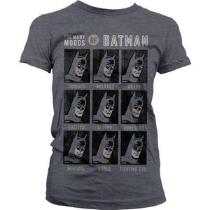 DC Comics Batman Dames Tshirt -2XL- The Many Moods Of Batman Grijs