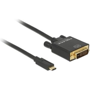 Premium USB-C naar DVI kabel met DP Alt Mode (4K 30 Hz) / zwart - 1 meter