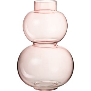 J-Line vaas Bol - glas - roze - small - 28.5 cm hoog