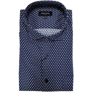 Pre End Overhemd - Lange mouw - Regular fit - Donkerblauw - Maat L