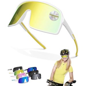 Sportbril fietsbril MTB-bril met UV400-bescherming en gepolariseerde lenzen - superlicht 20 gram - CE-getest - voor racefietsen, hardlopen, klimmen, golf - unisex