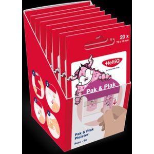 x8 Pak & Plak Pleister voor kinderen Roze ( 6 x 20 pleisters)