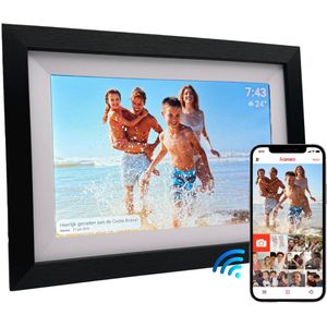 UMBRION Digitale Fotolijst - Zwart Hout - Frameo - 10.1 inch - 32 GB - Digitale Fotolijst met Wifi - Digitaal Fotolijstje - Frameo Digitale Fotolijst - Digitale Fotokader - Digitale Fotolijsten