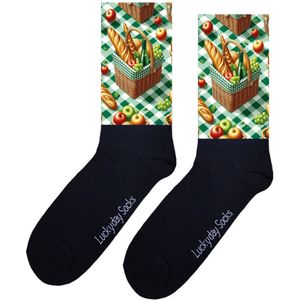 Luckyday Socks - Unisex sokken - Picknick - cadeau sokken - Maat 37-44