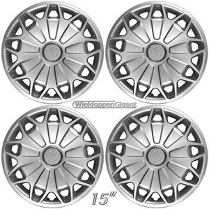 Wieldoppen set 15"" passend voor FORD TRANSIT CUSTOM 2014- zilver + chroom ring. Set a 4 stuks (0338)