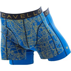 Cavello 2- pack heren boxershort City Map  - S  - Blauw