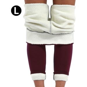 Livano Winter Panty - Gevoerde Panty - Fleece panty - Legging Thermo Panty - Warme Panty - Elastisch - Hoge Taille - Maat L - Bordeaux Rood