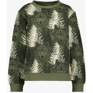Unsigned jongens sweater met wolven groen - Maat 92