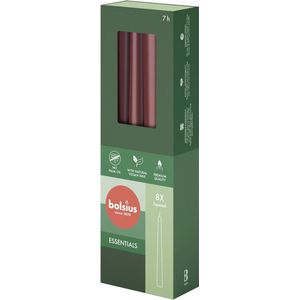 Bolsius - Gotische kaarsen - 245/24 - 8 stuks per verpakking - Velvet Red