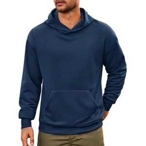 Runcati Men's Hoodie, Long Sleeve, Regular Fit, Hoodie, Plain Lightweight Sweatshirt, Casual Sport Training Top with Kangaroo Pocket