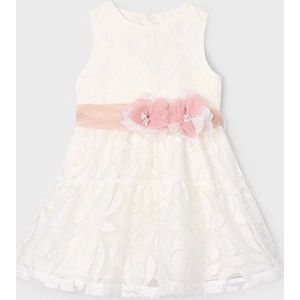 Mayoral Zomer jurk velours meisjes - natural wit