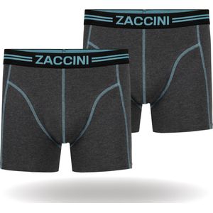 Zaccini Cotton Stretch Boxershorts - Grijs - 2 stuks - Heren onderbroeken - Boxer - 95% Katoen - Maat S