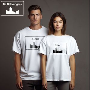 De Blikvangers - T-Shirt WIT - GENT - UNISEX