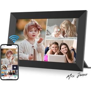 Mrs. Jones 101 inch IPS touchscreen WiFi digitale fotolijst - 32 GB elektronische fotolijst voor desktop- of wandmontage - automatische rotatie - perfect als cadeau voor ouders en vrienden Digitale fotolijst