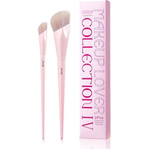Roze Make-up Kwasten Set - Premium Synthetische Foundation en Concealer Borstels voor Natuurlijke Dekking