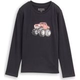 TOM TAILOR - Shirt - Antraciet - Motiefprint - Lange Mouw - Omkeerbare Pailletten