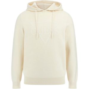 GUESS - Joby - Hoodie - Crème / Wit - Met Capuchon en Trekkoord