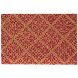 deurmat kokos - floraal patroon - 60x40 cm - kokos - antislip - weerbestendig