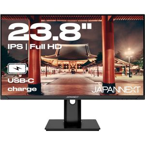 JAPANNEXT Monitor | Laad uw computer op via USB-C (65W) | 23,8"" | Full HD | IPS-paneel | Verstelbare kanteling | Portretmodus | Blauw licht filter | JN-IPS238FHDR-C65W-HSP