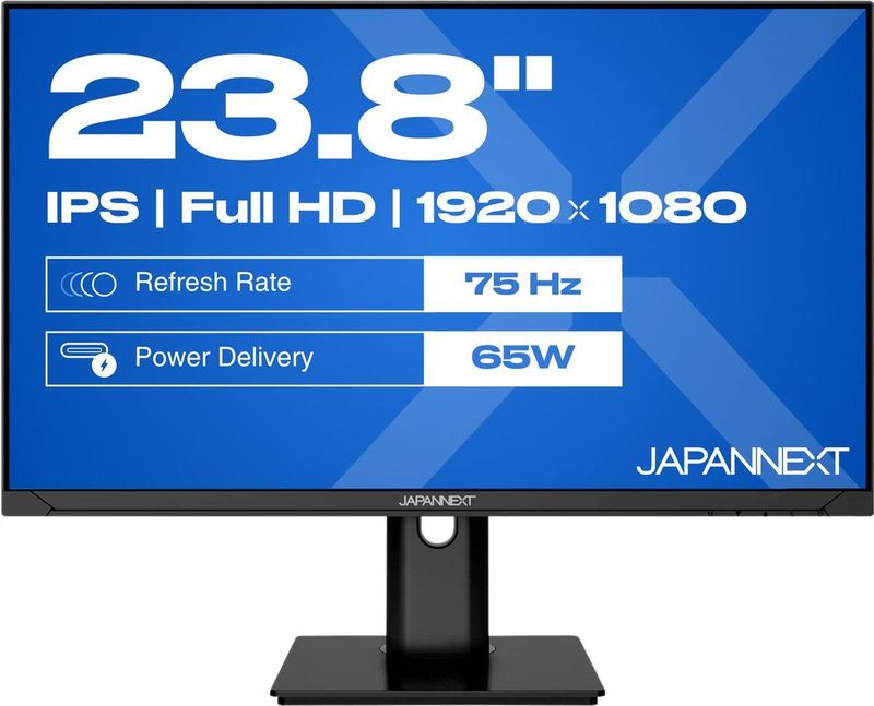 JAPANNEXT - JN-IPS238FHDR-C65W-HSP - Monitor - 23,8 inch - Full HD - IPS-paneel - USB-C Opladen