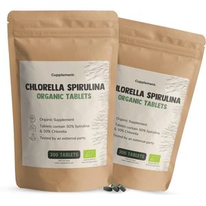 Cupplement Spirulina Chlorella 500 mg Biologisch Combideal 2x 300 Tabletten - Algen - Energie & Detox