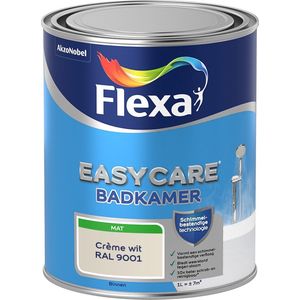 Flexa Easycare Muurverf - Badkamer - Mat - Mengkleur - Crème wit / RAL 9001 - 1 liter