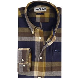 Barbour - Tailored Fit - Casual Overhemd - Geel - Navy Geruit