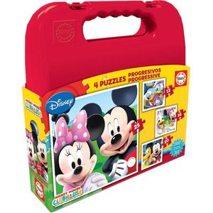 Puzzelkoffer Mickey Mouse Clubhouse - 4 stuks (12, 16, 20 en 25 delen)