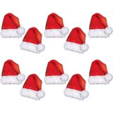 10x Stuks kerstmutsen wand/tafel kerstdecoratie karton 13 cm - Kerstversiering