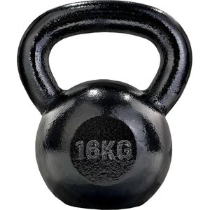 Dumbells - Kettlebell - Gewichten - Kettlebell 16 kg - 16 kg - Gietijzer - Zwart - 48 x 48 x 24 cm