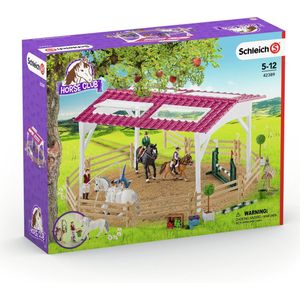 Schleich Horse Club Speelfigurenset - Manege met Amazones en Paarden - Kinderspeelgoed voor Jongens en Meisjes - 5 tot 12 jaar - 41 Onderdelen - 42389
