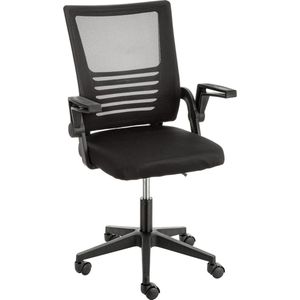 Gewatteerde bureaustoel draaibaar met verstelbare hoogte en armleuningen ergonomische zitting zwart