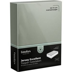 Linolux Hoeslaken Topper Jersey Excellent Light Green 180x200 t/m 200x220