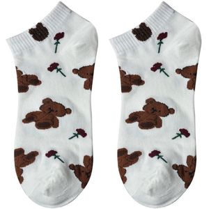 Clayre & Eef Grappige Sokken one size Wit Polyester Beer